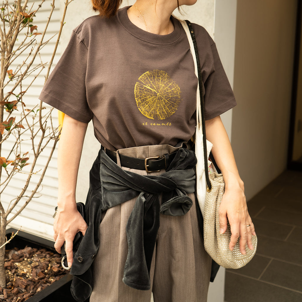 Tree ring print T-shirt