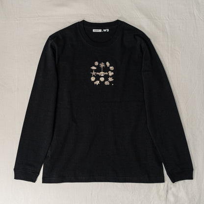 Resort Embroidery Long Sleeve T-Shirt (twin pearl)