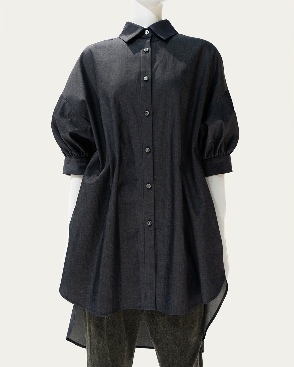 Volume puff short sleeve blouse(デニム)