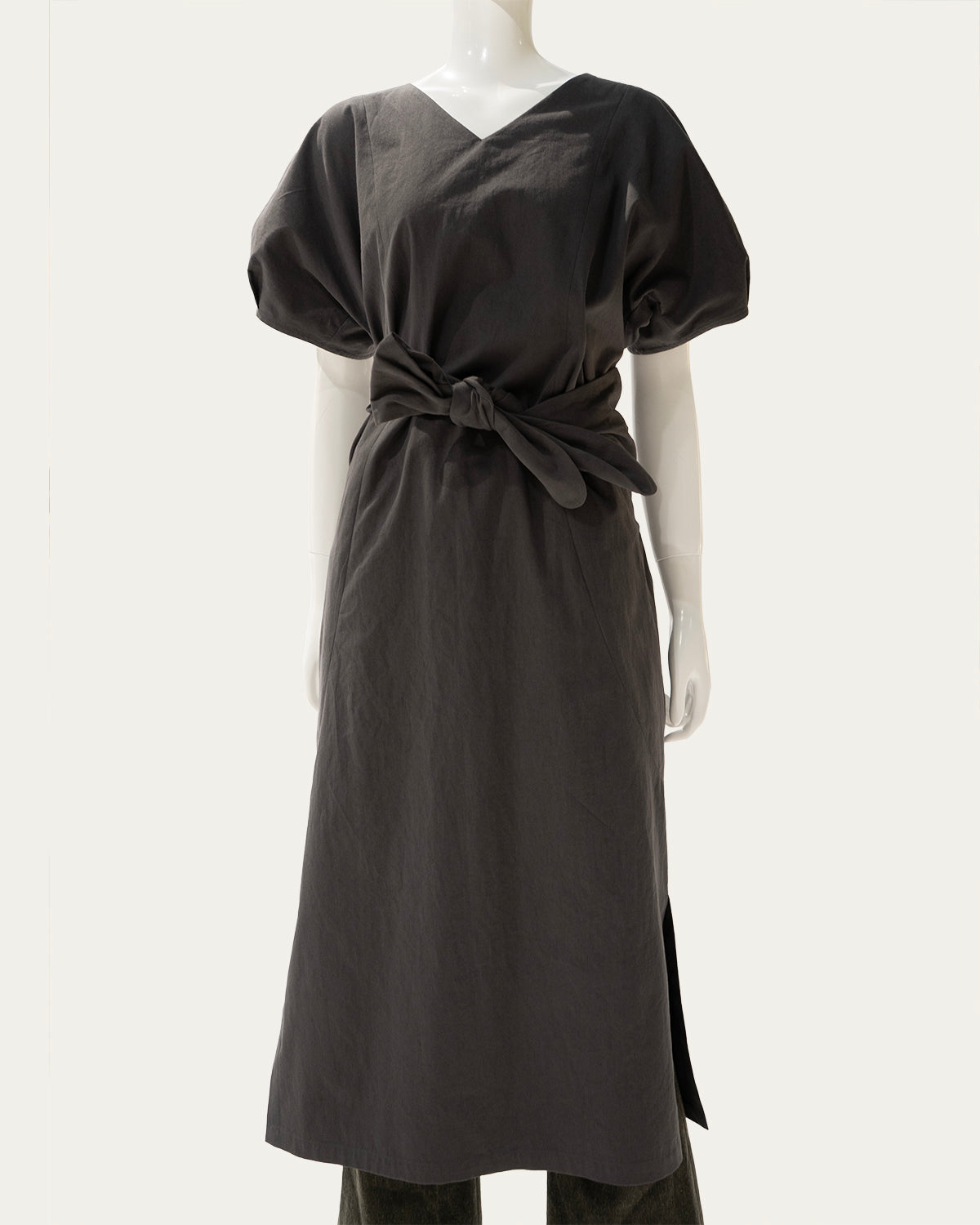 Short Sleeve Oval Tie Dress