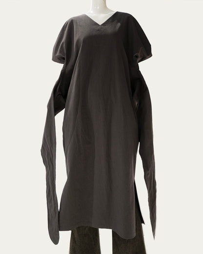 Short Sleeve Oval Tie Dress